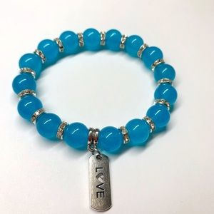 Natural Brazilian Aquamarine Jade Bracelet